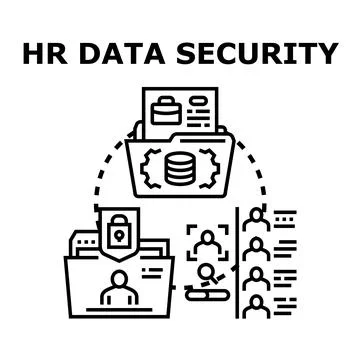 Hr data security storage and protection concept Stock Illustration