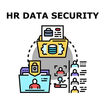 Hr data security storage and protection concept Stock Illustration