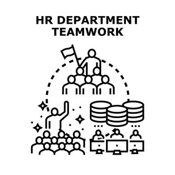 Hr department teamwork concept working collaboration and leadership 스톡 일러스트