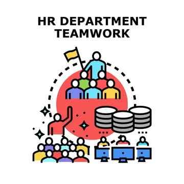 Hr department teamwork concept working collaboration and leadership イラスト素材