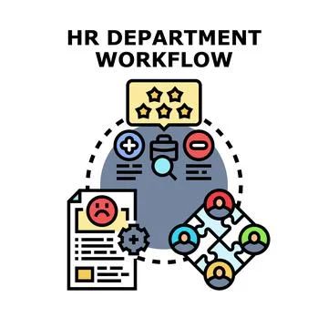 Hr department workflow concept visualizing human resources processes Stock Illustration