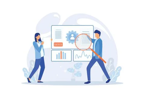 HR Employee performance evaluation and work improvement concept with multieth Stock Illustration