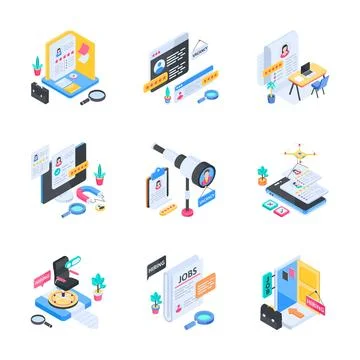 HR employment process elements featuring talent acquisition Stockillustratie