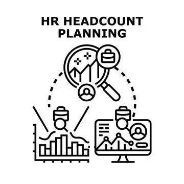 Hr headcount planning managing human resources strategy Stock Illustration