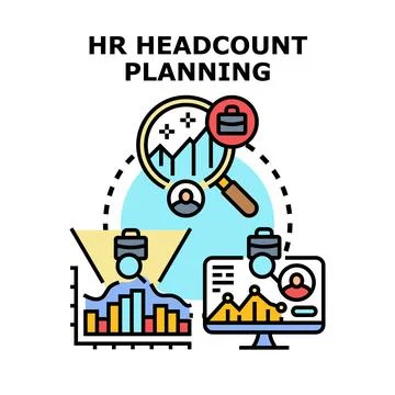 Hr headcount planning managing human resources strategy Stock Illustration