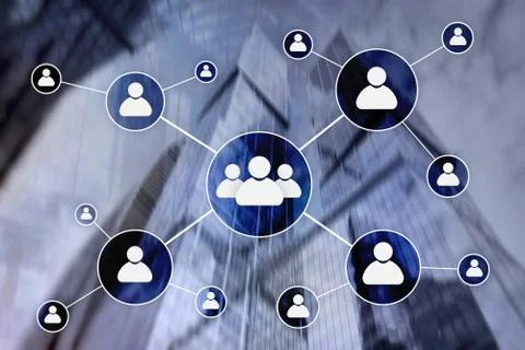 HR - Human resources management concept on blurred business center background Foto stock