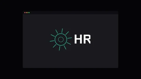 HR Human Resources Neon Gear Animation - Teal Vidéo 341490502
