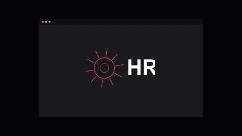 HR Human Resources Neon Gear Animation - Red Vídeos de archivo 341490525