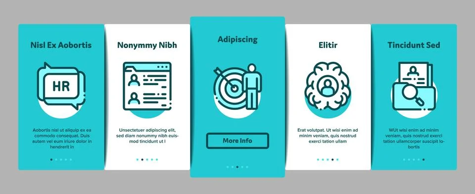 Hr Human Resources Onboarding Elements Icons Set Vector Stock Illustration
