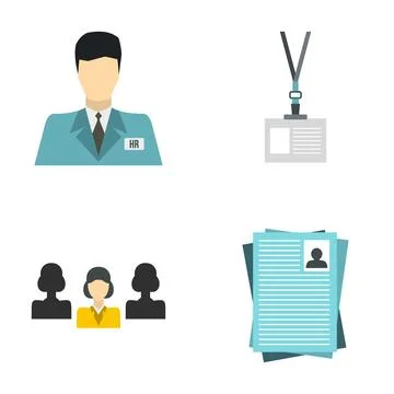 Hr human resources recruitment process flat icons Stockillustratie