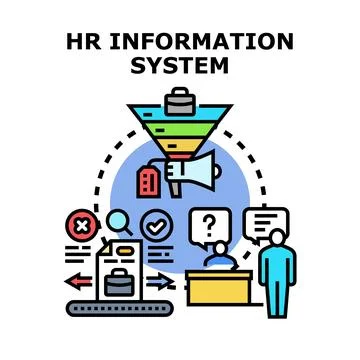 Hr information system managing candidate data workflow 库存插图
