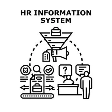 Hr information system managing candidate data workflow 库存插图