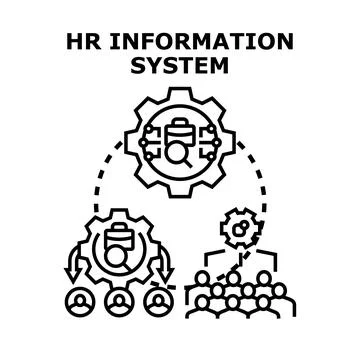 Hr information system managing human resources process Stockillustratie