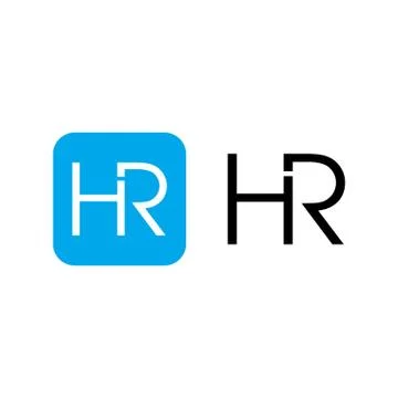 HR initials Letter Logo Design Template Stock Illustration
