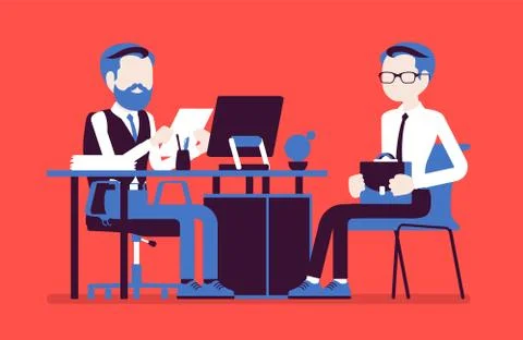 HR interview, screening, talking with job applicant Stock Illustration