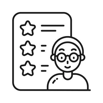 HR job interview process illustrations showing candidate profile Stock Illustration