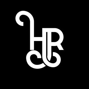 HR letter logo design on black background. HR creative initials letter logo.. Stock Illustration