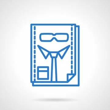 HR management blue line vector icon Stock Illustration