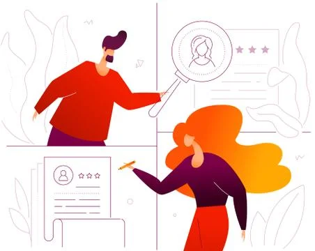 HR management - flat design style colorful illustration Stock Illustration