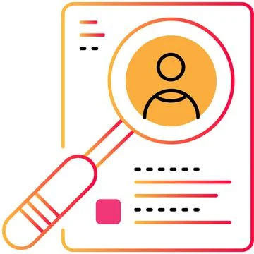 HR management outline icon vector talent search Stock Illustration