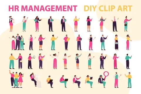 HR management set. Vector illustration. Stock Illustration