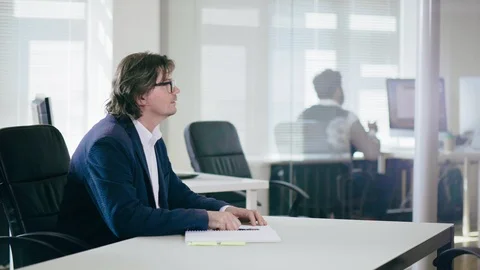 HR manager communicates with a candidate Stock Footage 93259559