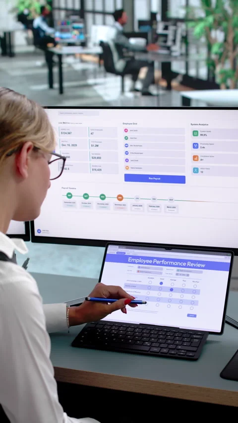 HR Manager Conducts Employee Performance Review Stock Footage 342971867