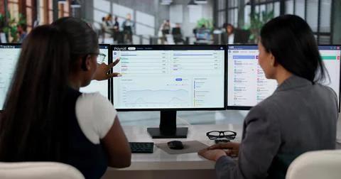 HR Manager Explains Payroll Software To Team For Accurate Salary Processing Stock Photos