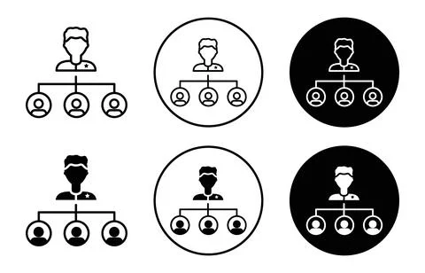 Hr manager icon Outline flat Icon Illustrazione stock