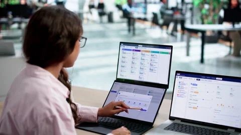 HR Manager Reviews Payroll Software Data Stock Footage 345334580