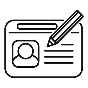 Hr manager taking notes on employee profile with pencil Stock Illustration