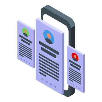 Hr manager using mobile app searching new employee, online recruitment concept Stock Illustration
