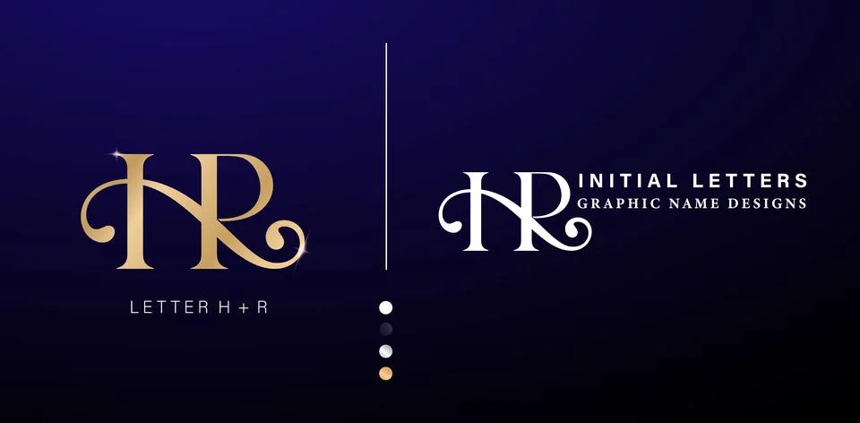 HR Monogram letter Stock Illustration