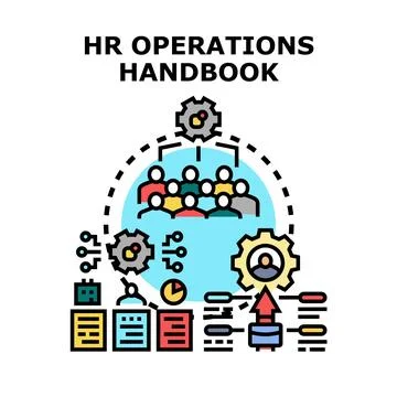 Hr operations handbook document for human resource management Stock Illustration