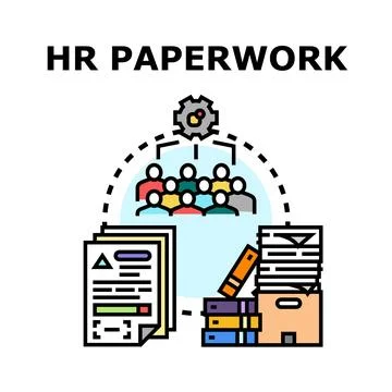 Hr paperwork managing human resources documentation process 스톡 일러스트