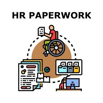 Hr paperwork process workflow management concept Stock Illustration