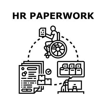 Hr paperwork process workflow management concept Stock Illustration