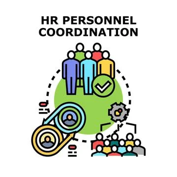 Hr personnel coordination optimizing team management process Stock Illustration