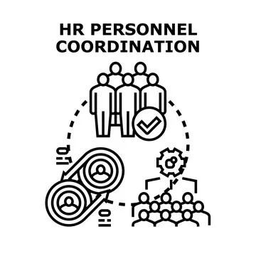 Hr personnel coordination optimizing team management process Stock Illustration