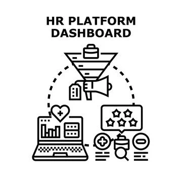 Hr platform dashboard managing human resources processes Stock Illustration