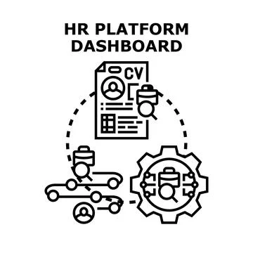 Hr platform dashboard managing recruitment process Stock Illustration