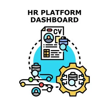 Hr platform dashboard managing recruitment process Stock Illustration