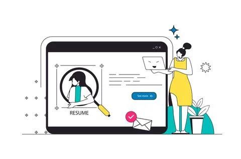 HR Process Outline Illustration Stock Illustration