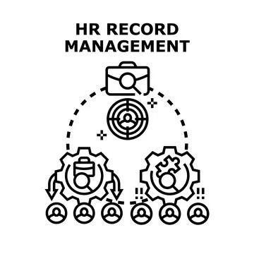 Hr record management process and human resources system Stock Illustration