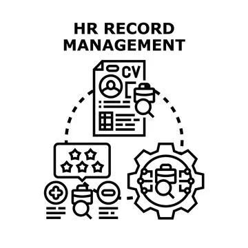Hr record management system processing candidate data イラスト素材
