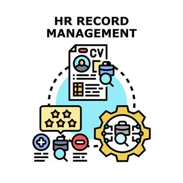 Hr record management system processing candidate data 스톡 일러스트