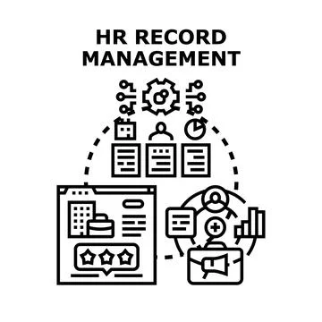 Hr record management system processing employee data イラスト素材