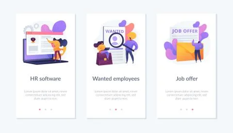 HR recruiter app interface template. Stock Illustration