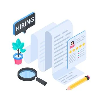 HR recruitment elements illustrating workplace hiring Ilustração Stock