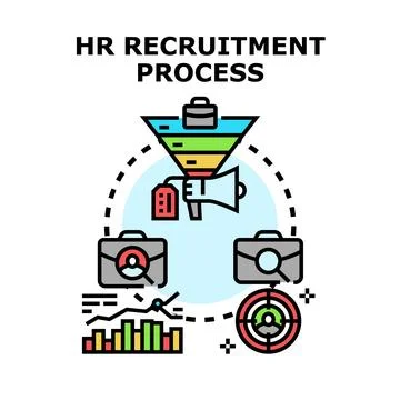 Hr recruitment process choosing best candidate for job Stock Illustration